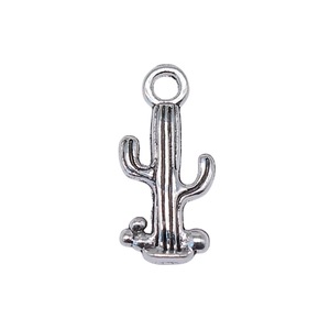 Colgante de <span class=keywords><strong>Cactus</strong></span> de Aleación de Zinc Plateado Antiguo para DIY, Suministro de Joyería del Desierto, Regalo Artesanal Hecho a Mano para Collares y Pulseras - Product Image 3