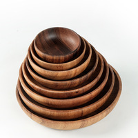 Bol en bois d'acacia rond, moderne, écologique et tendance, fait main, pour servir des condiments, du sel, des noix, des snacks, du miel, de la crème lors de fêtes – Vente en gros