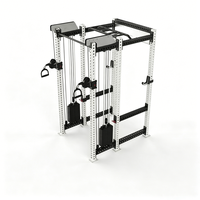 Machine Smith tout-en-un avec système de câbles croisés doubles et pile de poids, cage à squats robuste, équipement de fitness complet pour salle de sport et studio