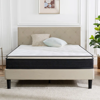 Matelas en mousse à mémoire de forme gel orthopédique personnalisé à 5 zones avec ressorts ensachés et massage, roulé dans une boîte