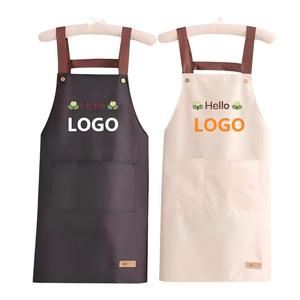 Tabliers personnalisés avec logo, imperméables et résistants à l'huile, en PVC, pour <span class=keywords><strong>cuisine</strong></span> et restaurant, pour hommes et femmes, avec poches, impression, taille, couleur, logo personnalisé - Product Image 1