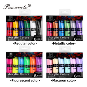 Panwenbo - Juego de Pinturas Acrílicas Profesionales de 6 Colores y 30 ml con Logotipo Personalizado, Pigmentos de <span class=keywords><strong>Pintura</strong></span> No Tóxicos para Artistas, Principiantes y Niños - Product Image 5