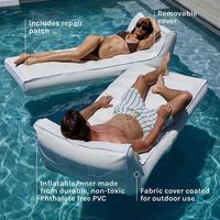 Lit flottant gonflable pour l'eau, chaise longue gonflable, chaise flottante amovible pour la plage, le lac, le jardin, canapé de piscine
