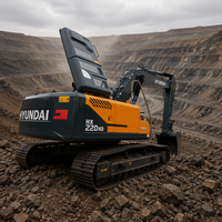 Excavatrice sur chenilles Hyundai R225 d'occasion reconditionnée, 22,5 tonnes, à vendre à prix réduit, exportation de pelle Hyundai