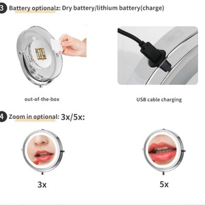 Miroir intelligent LED pour salle de bain 3X, miroir cosmétique de haute qualité de 7 pouces, miroir mural - Product Image 4