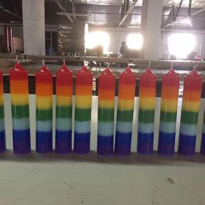 Nuevo diseño sin perfume libre <span class=keywords><strong>de</strong></span> alergias <span class=keywords><strong>siete</strong></span> capas Chakra cera <span class=keywords><strong>de</strong></span> parafina meditación oración Pilar velas - Product Image 4