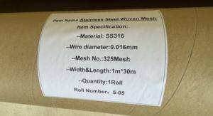 325 मेष 30 मीटर रोल लंबाई ss316 स्टेनलेस स्टील बुने फिल्टर अनुप्रयोग के लिए - Product Image 4