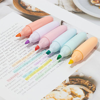 6 couleurs, mini marqueurs fluorescents pastel en forme de patte de chat, sans danger pour les enfants, kit de fournitures scolaires pour le dessin et l'art, surligneurs