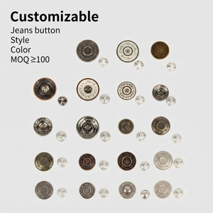 Custom Logo Personalized Brand Brass Zinc Alloy Metal Denim Jeans <b>Buttons</b> and Rivets - Product Image 1