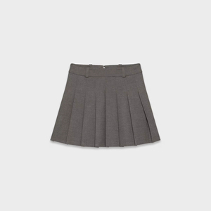 Dark Gray Pleated Short <b>Skirt</b> Women's Casual Everyday Wear - Product Image 1
