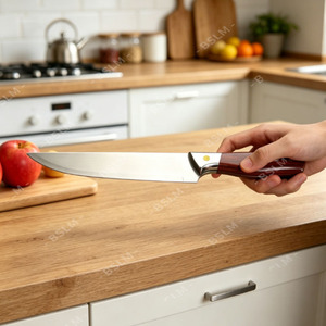 Cuchillo de Chef de Acero Inoxidable, Cuchillo para Frutas con Mango de Madera, Cuchillo Multiusos para Cortar y Rebanar Carne, Cuchillo de Carnicero - Product Image 4