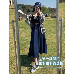 <span class=keywords><strong>Jupe</strong></span> mi-longue <span class=keywords><strong>en</strong></span> denim à <span class=keywords><strong>taille</strong></span> mi-élastique, nouvelle collection 2024, grande <span class=keywords><strong>taille</strong></span> pour femmes, <span class=keywords><strong>taille</strong></span> <span class=keywords><strong>haute</strong></span>, tendance, style rétro américain, été - Product Image 2