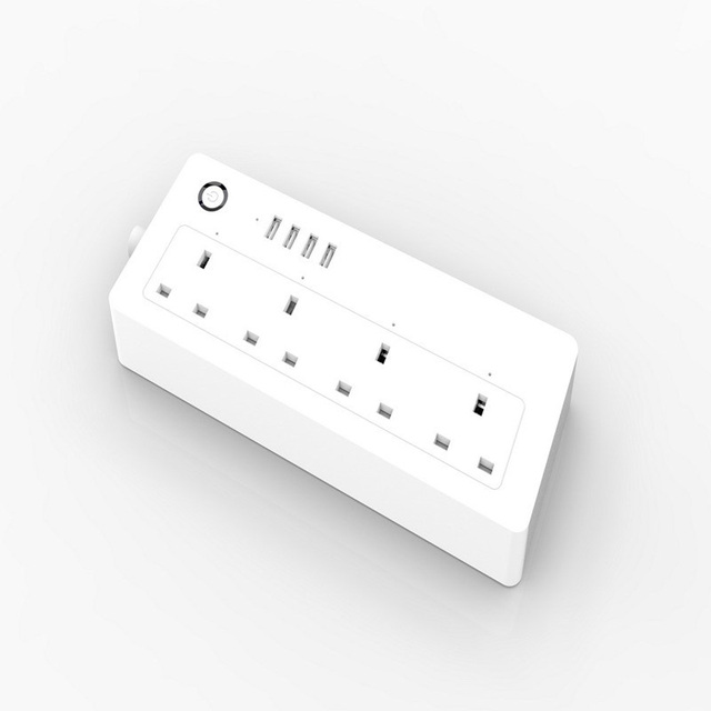 LEDEAST XS-A25 Tuya Smart WiFi Power Strip Plug with 4 Outlets Supports Voice Control Works with Alexa and Google for Smart Home