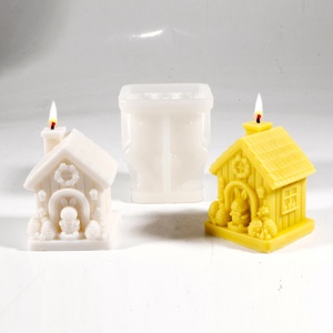 Molde de Silicona TangChu con Diseño de Conejo y Cabaña de Madera para Hacer Jaboneras, Bandejas para Joyas, Velas y Organizadores para el Hogar - Product Image 2
