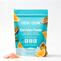 Sachets de poudre d'électrolytes OEM, saveur Tropical Fusion, 6 électrolytes essentiels, 0g de sucre, 52g