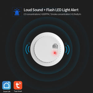 {יצרן} Tuya WIFI CO פחמן חד חמצני גלאי עשן ושתיקה פונקציה, אש מעורר - Product Image 4