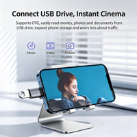 Adaptateur OTG portable de type C, convertisseur de transfert de données USB3.0 5Gbps avec porte-clés en alliage d'aluminium pour smartphone, tablette, ordinateur portable