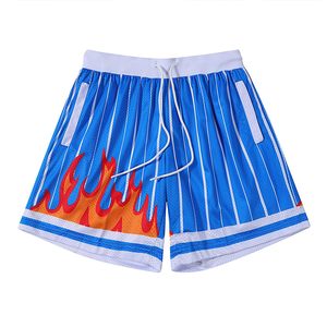 กางเกงขาสั้นกีฬา ลายพิมพ์เปลวไฟ ผ้าแคนวาส กางเกงคาร์โก้สำหรับออกกำลังกาย วิ่ง เล่นบาสเก็ตบอล กางเกงลำลองสำหรับออกกำลังกาย ทรงหลวม แห้งเร็ว สำหรับผู้ชาย - Product Image 3