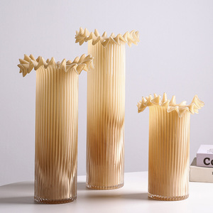Jarrón de Vidrio Moderno e Informal para Mesa, con Diseño Creativo de Encaje de Repollo, Arreglo Floral Colorido para Sala de Estar, Comedor y Fiestas - Product Image 1