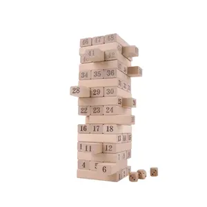 Penjualan Laris Warna Asli Blok Bangunan Kayu Domino Permainan Susun Digital Kreatif 3d Jigsaw Puzzle Kayu untuk Anak-anak