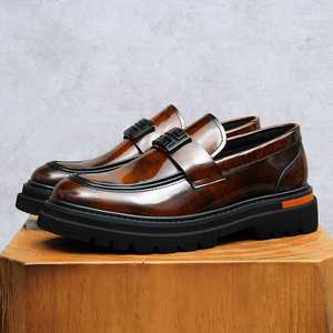 New Style Genuine Leather Formal <b>Shoes</b> Thick Soles <b>Height</b> <b>Increasing</b> Men's Autumn Business Casual Slip-on <b>Shoes</b> Single <b>Shoe</b> - Product Image 4