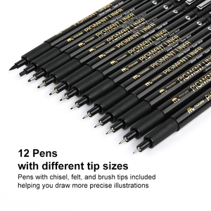 Mobee P-621A12 Cina all'ingrosso vari tipi di <span class=keywords><strong>pennini</strong></span> marcatore calligrafia impermeabile doppio fineliner pennarello <span class=keywords><strong>Set</strong></span> di pennarello - Product Image 4