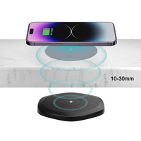 Chargeur sans fil ODM rapide 10W AC Type-C pour téléphone portable, chargement intelligent sous table, 30mm, protection OTP/OVP, invisible sous le bureau