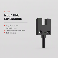 Sensor Fotolistrik Slot U94 5-24V DC 3KHz Tahan Cahaya Kuat Perlindungan dari Lonjakan Petir untuk Penghitungan Peralatan Otomatis