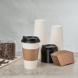 Vaso de Papel Ecológico Desechable con <span class=keywords><strong>Doble</strong></span> Pared y Recubrimiento de PE de Grado Alimenticio, con Logotipo Personalizado, de 8oz, 10oz, 12oz y 16oz, para Bebidas Frías y Café, con Tapa - Product Image 3