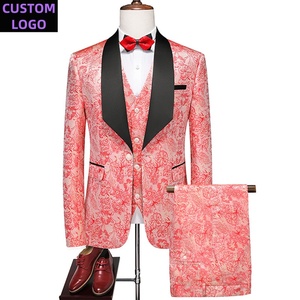 6XL男士礼服套装定制标志<span class=keywords><strong>3</strong></span>件修身加大码西装新郎婚礼舞会套装男士奢华 - Product Image 3