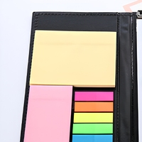Ensemble de blocs-notes adhésifs en cuir PU avec stylo et clip métallique, blocs-notes portables, cadeau de bureau professionnel