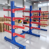 Étagère cantilever robuste à simple face en acier thermolaqué, rayonnage sélectif pour palettes, pour stockage en entrepôt