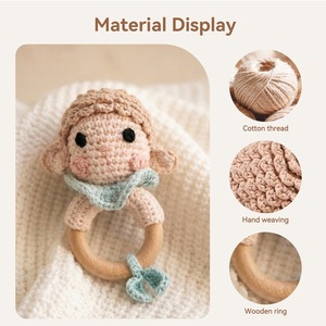 RIZON Sonajero Musical de Madera con Forma de Oveja para Recién Nacidos y Bebés, Juguete Sensorial para Agarrar, Educación Temprana, Sonajero de Mano con Forma de Animal - Product Image 1