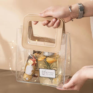 투명 웨딩 꽃 보석 선물 가방 로고와 토트 백 재사용 가능한 <span class=keywords><strong>PVC</strong></span> 쇼핑백 - Product Image 3