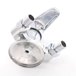 Robinet de douche thermostatique mural en cuivre chromé poli avec pulvérisation pluie, interrupteur encastré en céramique, triple poignée chaud/froid - Product Image 2