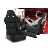 Siège baquet de simulateur de course en tissu suédé de taille standard LRA01-BS02, chaise de jeu en gros pour base de cockpit de simulation de vol et de course