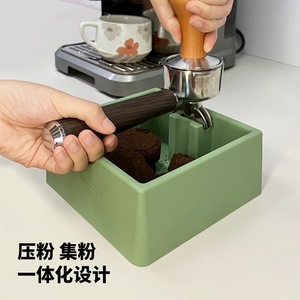 Alfombrilla de silicona para tamper de café con contenedor de residuos para almacenamiento de portafiltros de espresso y soporte para apisonar - Product Image 2