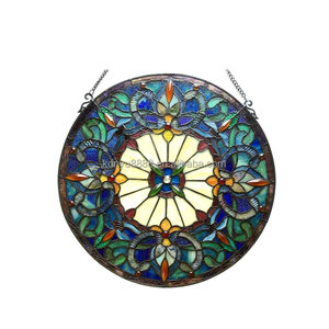 Solid Structure 30 CM Diameter Chinese Stained Glass European Design Gold Plated Eco-Friendly Bedroom Gym <b>Window</b> Panel Sun - Product Image 4