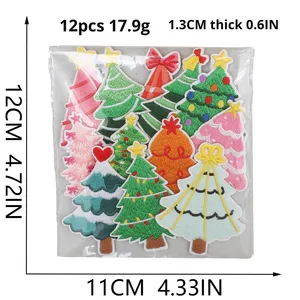 แผ่นปะติดรูปต้นคริสต์มาสแบบรีดติด สำหรับตกแต่งถุงของขวัญ - Product Image 3