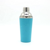 Mélangeur à Double paroi en plastique, batteur, 450ml/16oz, couleur bleue, en acier inoxydable, outils pour boissons Cocktail, Mojito Martini