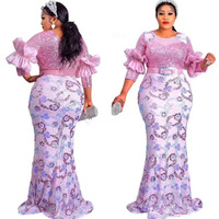 Robes de Soirée Longues Grande Taille pour Femmes Africaines, Robe Fourreau Sirène de Luxe Pailletée, Vêtement Ankara pour Dames