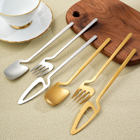 Ensemble de couverts suspendus TOPONE en acier inoxydable 304, design créatif, finition miroir, pour la maison, café, desserts, vaisselle, compatible lave-vaisselle, pour fêtes