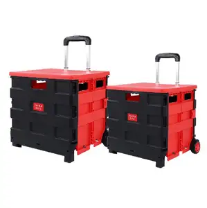 High Quality Multifunctional Plastic Black Red Seat Folding Storage Basket Plastic