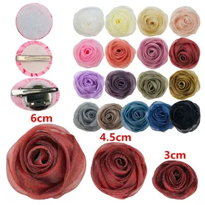Accesorios de Costura DIY de 5 cm (1.9 pulgadas), Encaje de Organza de 6 cm, <span class=keywords><strong>Flores</strong></span> Artificiales de Rosa Real en 3D, <span class=keywords><strong>Flores</strong></span> Artificiales - Product Image 3