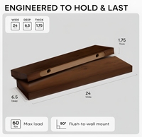 Étagère murale flottante classique en bois, très vendue, écologique et durable, pour couloir, chambre et bureau