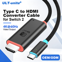 Câble USB Type C vers HDTV ULT-unite OEM 4K60Hz 2m Type C vers HDMI pour Switch 2 iPad Ordinateur