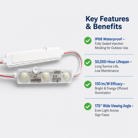 Module LED d'injection 12V 1.5W IP65 étanche blanc chaud SMD 2835 5630 5730 5054 5050 avec design coréen