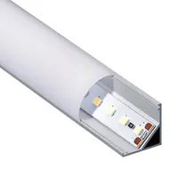 Угловой светодиодный алюминиевый профиль высокого качества 90 градусов с крышкой диффузора для ленточного освещения