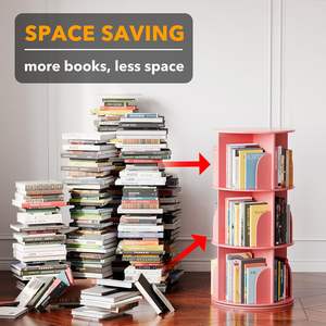 <span class=keywords><strong>Tour</strong></span> d'étagère rotative blanche à 4 niveaux Bibliothèque paresseuse tournante à 360 ° Carrousel de rangement tournant à la verticale - Product Image 4