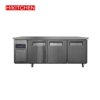 Table de préparation réfrigérée en acier inoxydable à 3 portes pour cuisine commerciale Table de préparation réfrigérée Équipement de réfrigération commerciale